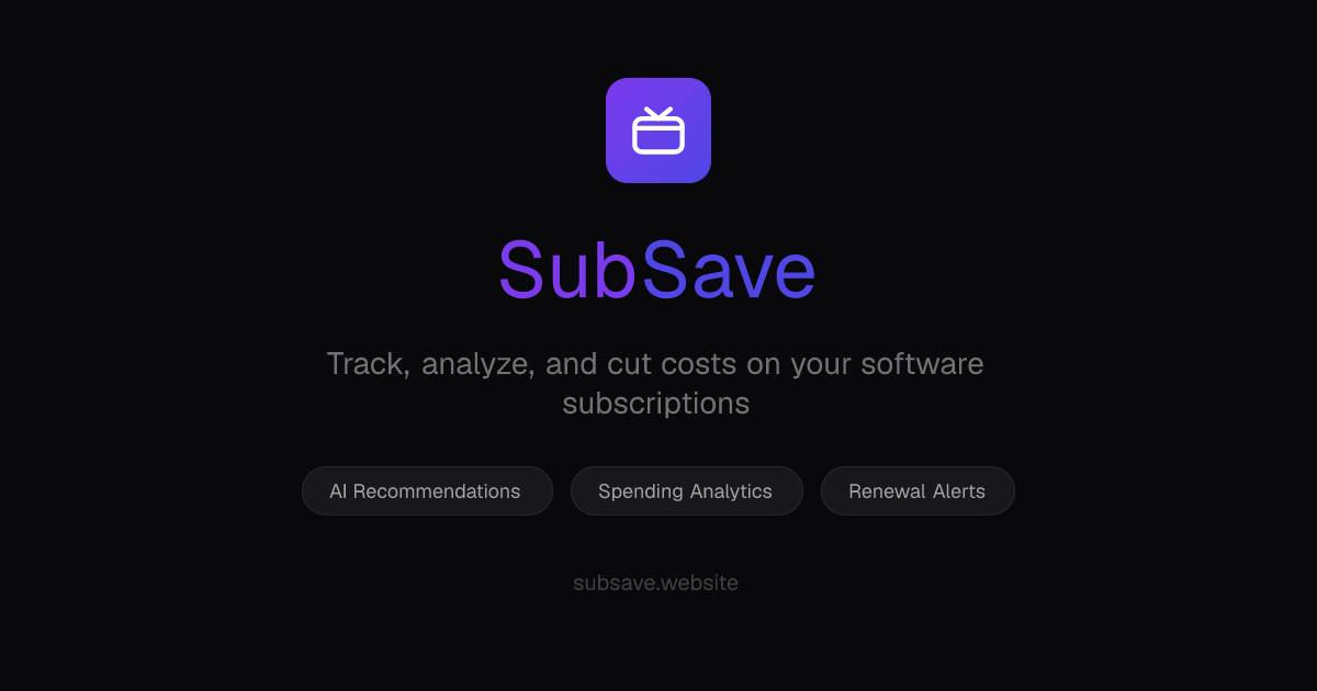 SubSave — 官网预览图